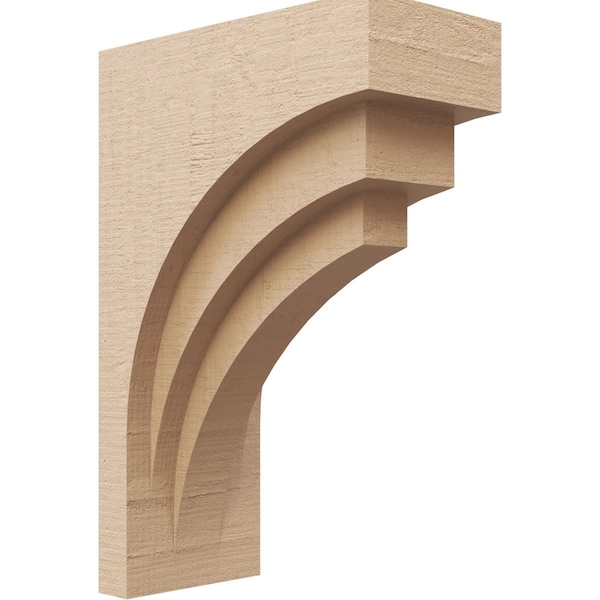 Ekena Millwork 6"W x 12"D x 18"H Classic Rockford Rough Cedar Woodgrain TimberThane Corbel, Primed Tan CORUR06X12X18ROCRCPR - main